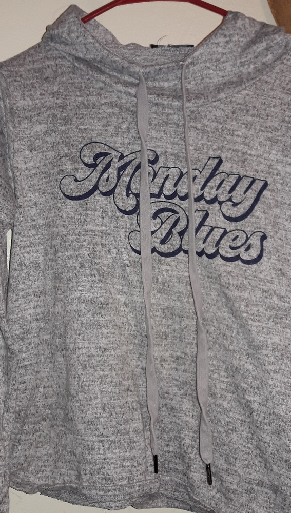 Monday blues slit shoulder long sleeve shirt